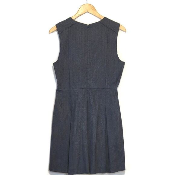 Alice + Olivia Dress Scoop Neck Sleeveless Pleated Wool Midi Classic Gray Size M - Picture 8 of 16